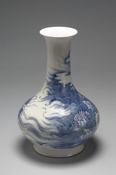 青花四海來朝紋瓶