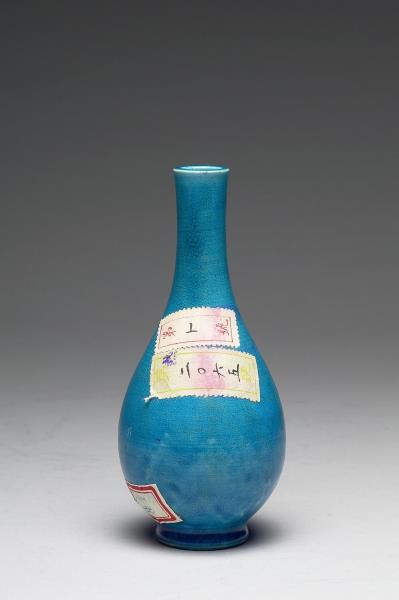 孔雀藍釉瓶- 故宮