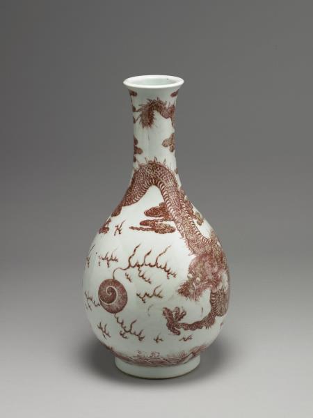 釉裏紅龍紋膽瓶