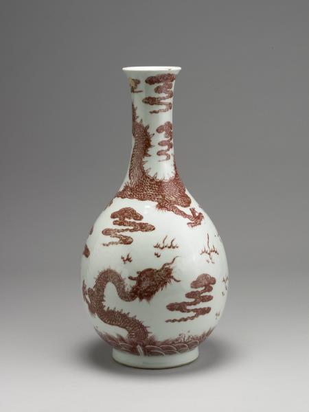 釉裏紅龍紋膽瓶