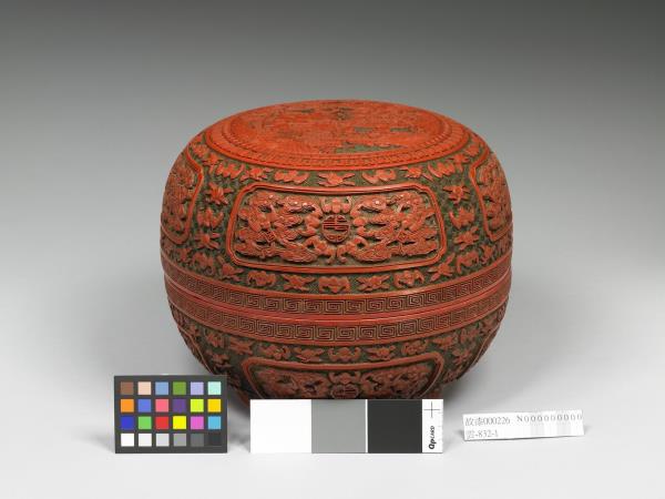 剔彩八仙慶壽捧盒