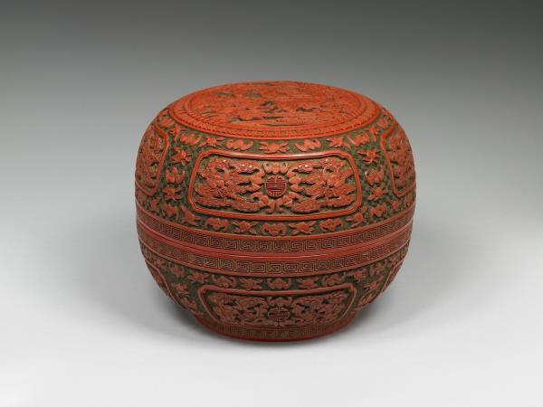 剔彩八仙慶壽捧盒