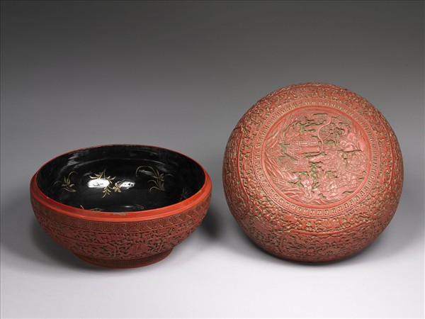 剔彩八仙慶壽捧盒