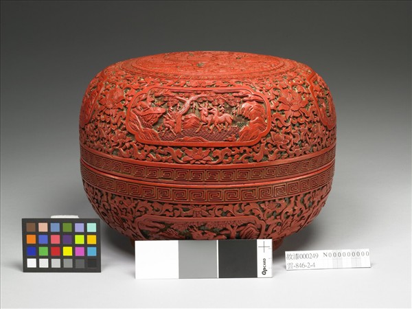 剔彩八仙慶壽捧盒