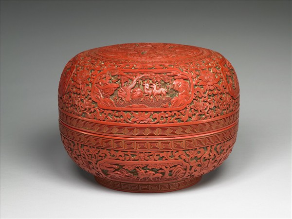 剔彩八仙慶壽捧盒