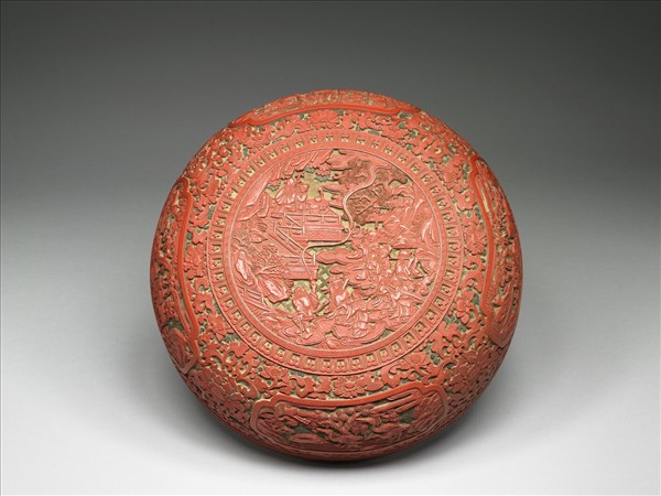 剔彩群仙獻壽圖捧盒