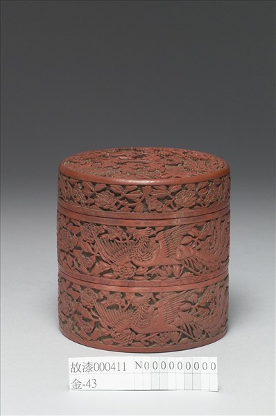 剔紅讀書圖雙層套盒