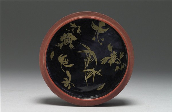 剔紅讀書圖雙層套盒