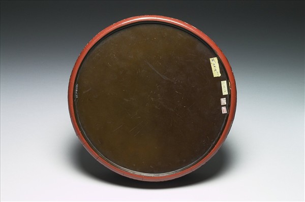 牡丹花卉雕漆圓盒