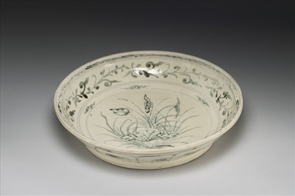 越南青花蓮荷盤