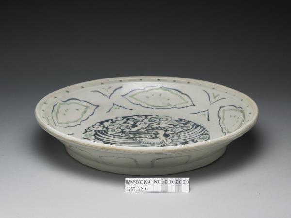 越南青花加彩鳳凰盤