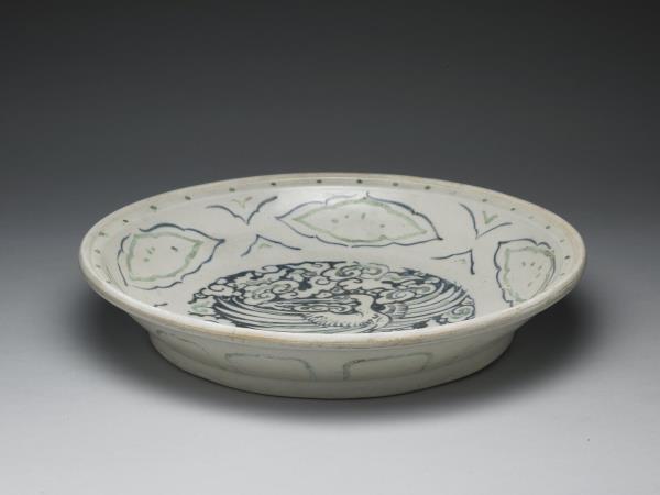 越南青花加彩鳳凰盤