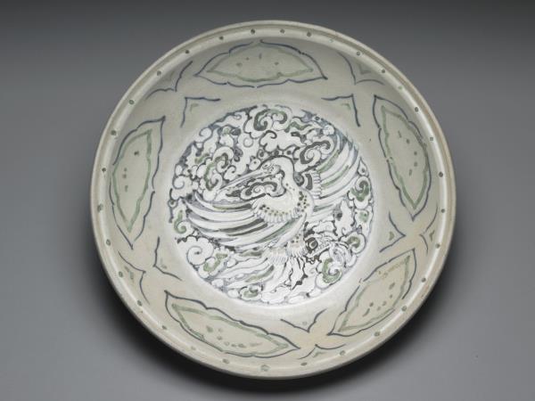 越南青花加彩鳳凰盤