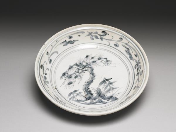 越南青花松竹盤