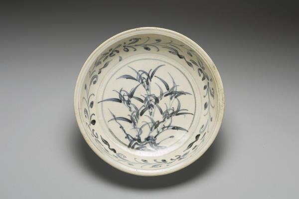 越南青花竹石盤