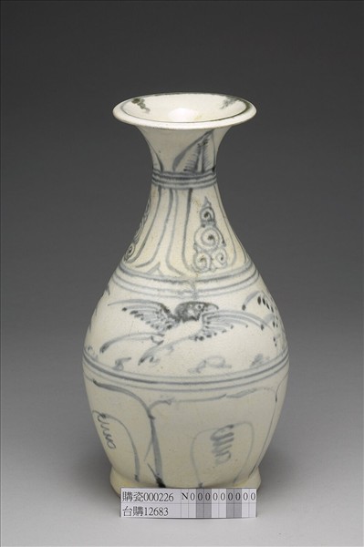 越南青花花鳥玉壺春瓶