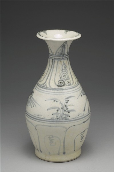 越南青花花鳥玉壺春瓶