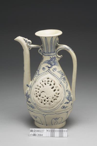 越南青花鏤空花鳥執壺- 故宮