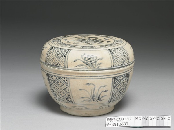 越南青花花卉盒