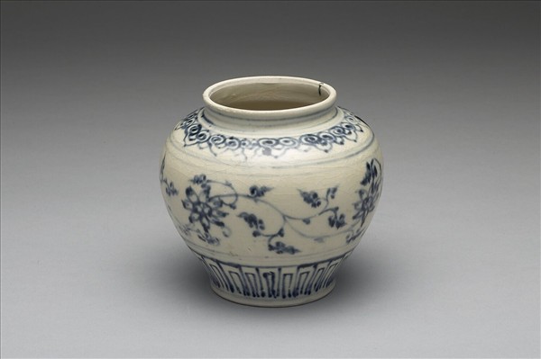 越南 青花花卉罐