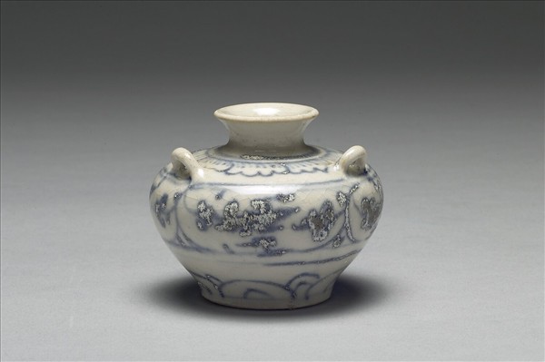 越南青花花卉三繫罐