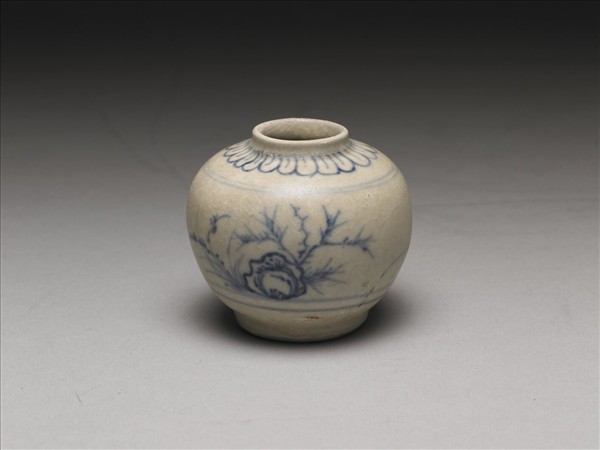 越南青花人物小罐