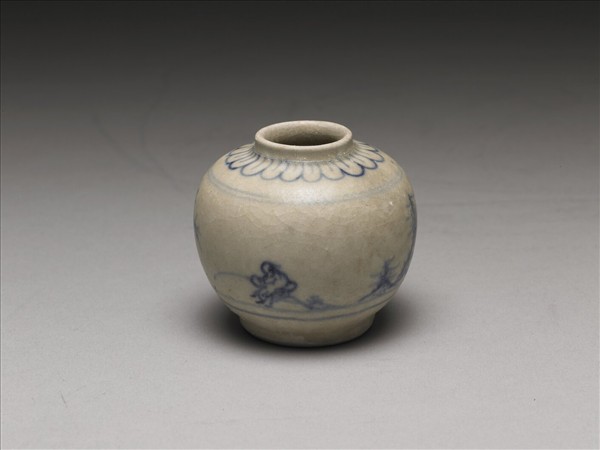 越南青花人物小罐