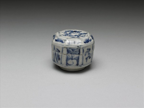 越南青花花鳥紋八方小盒