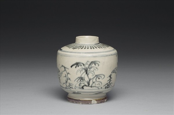 越南青花花鳥小罐