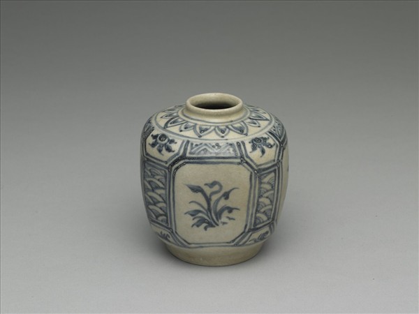 越南青花花草八方小盒