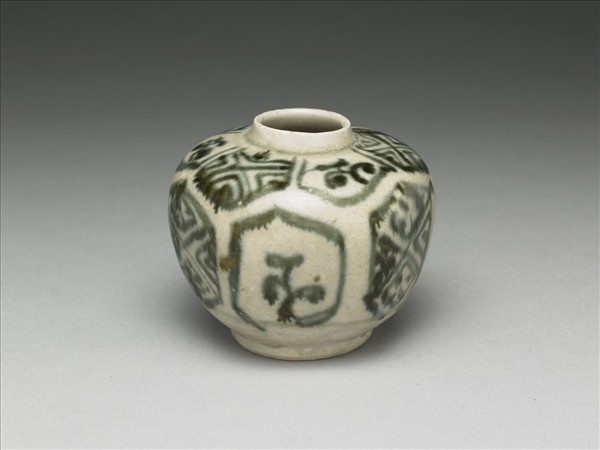 越南青花六方小罐