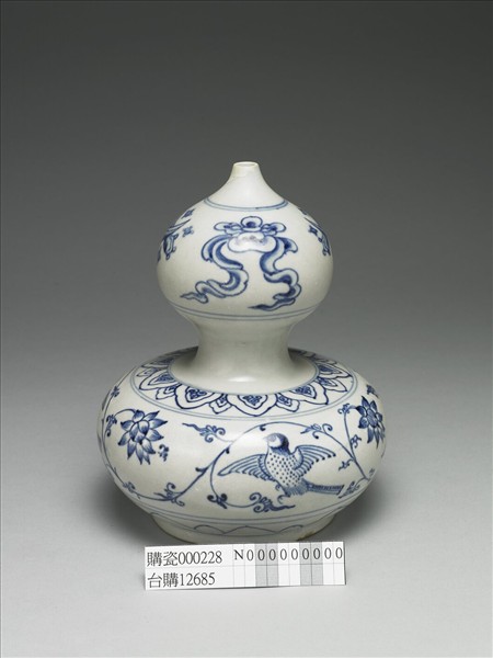 越南青花花鳥葫蘆瓶