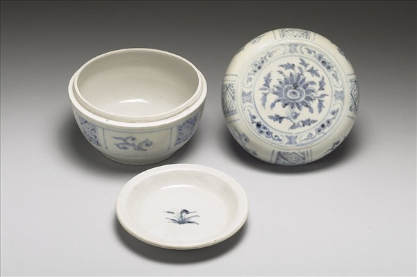 越南青花花卉盒