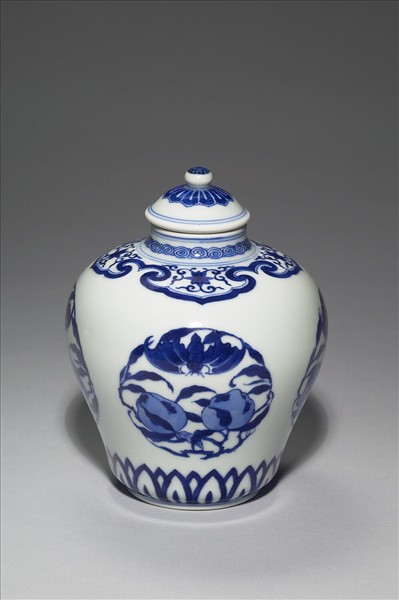 青花福壽紋茶葉罐