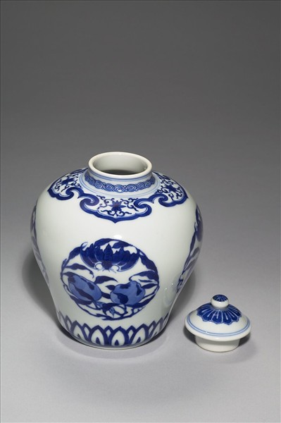 青花福壽紋茶葉罐