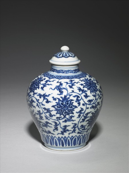 青花蓋罐