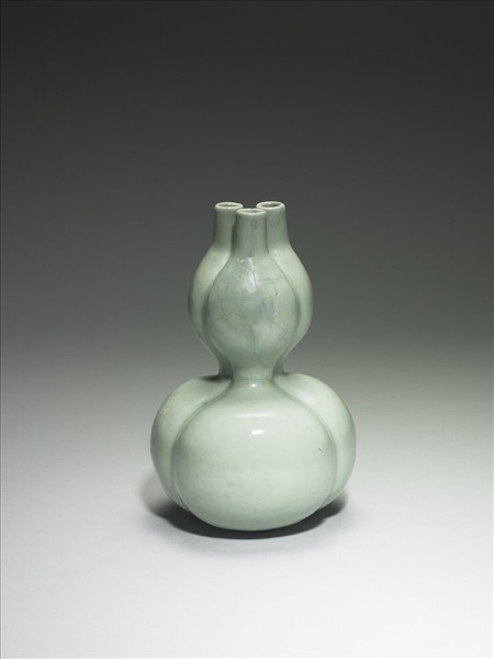 冬青釉三連葫蘆瓶