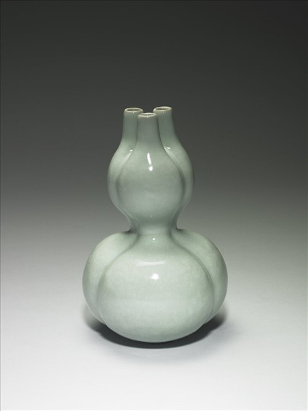 冬青釉三連葫蘆瓶