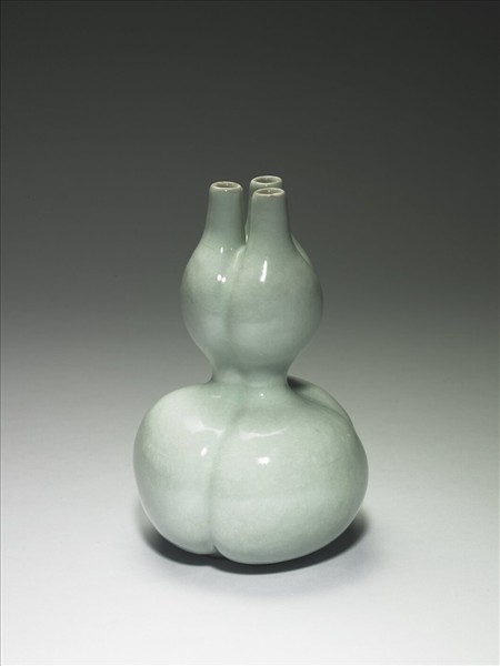 冬青釉三連葫蘆瓶