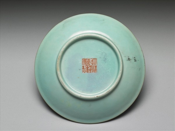 粉彩綠地太平有象香插