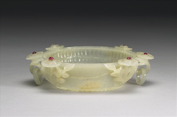 玉花式雙柄水盛