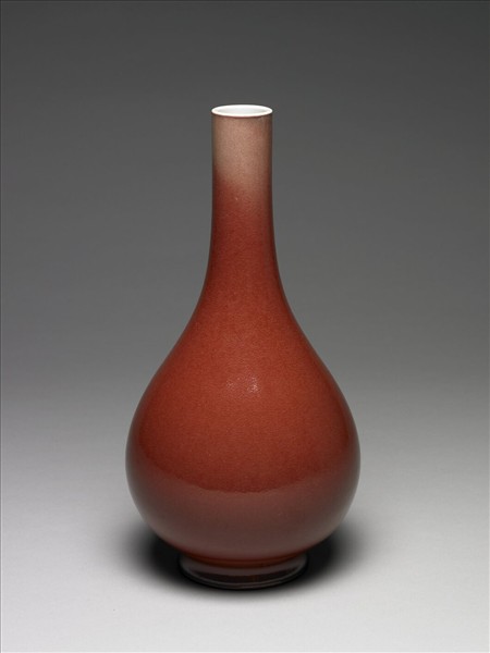 紅釉直口膽瓶