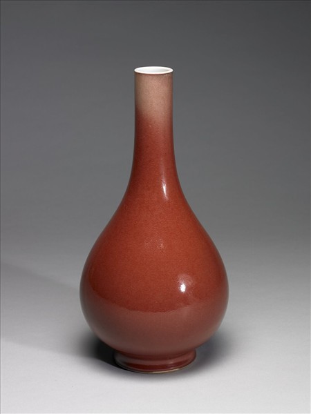 紅釉直口膽瓶