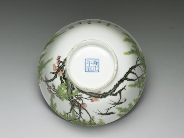 琺瑯彩柳燕碗