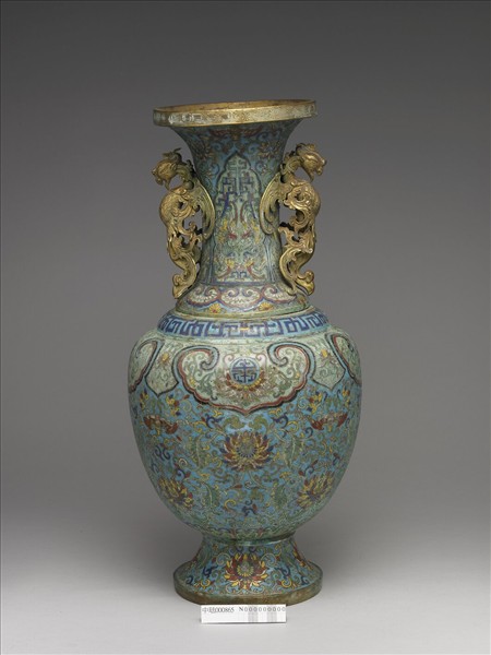 掐絲琺瑯鳳耳瓶（五供）