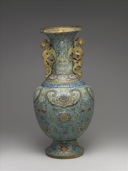 掐絲琺瑯鳳耳瓶（五供）