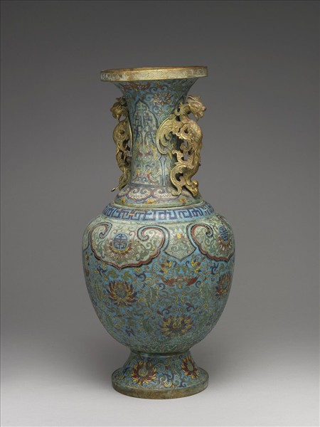 掐絲琺瑯鳳耳瓶（五供）