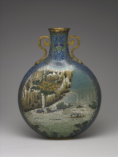 掐絲琺瑯赤壁扁壺