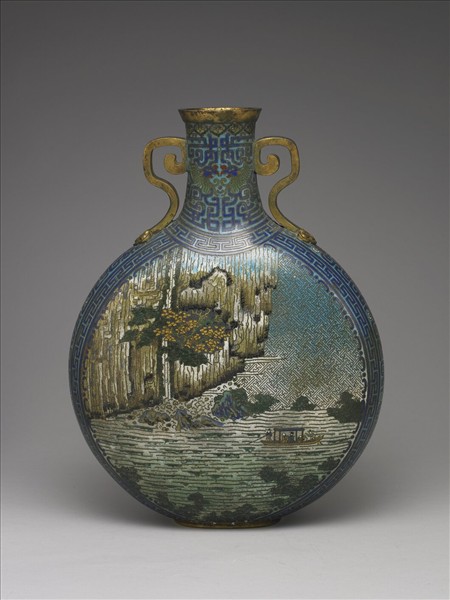 掐絲琺瑯赤壁扁壺