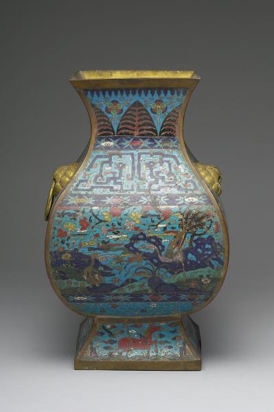 掐絲琺瑯福祿封侯紋方爐